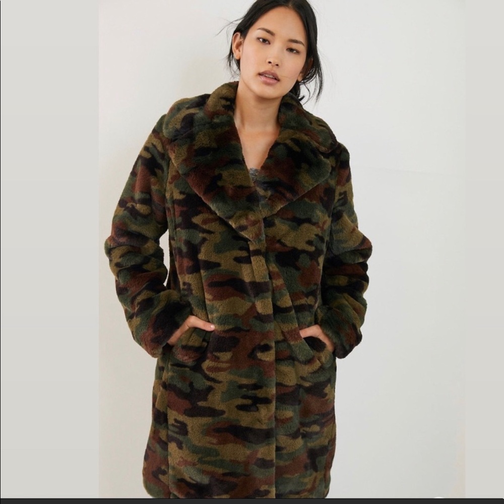 Santuary Camo faux fur coat $250